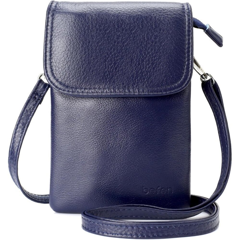 Leather Small Crossbody Phone Bag for Women Slim Compact Organizer